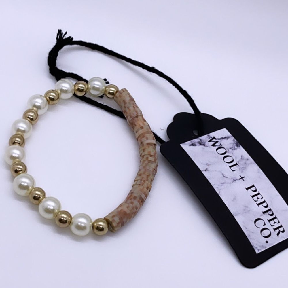 NWT Wool + Pepper Co. Beaded Bracelet